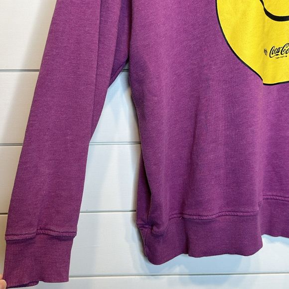 Wildfox Oversized Sweatshirt Small Coca-Cola Smiley Face Coke Roadtrip Purple - Picture 4 of 10